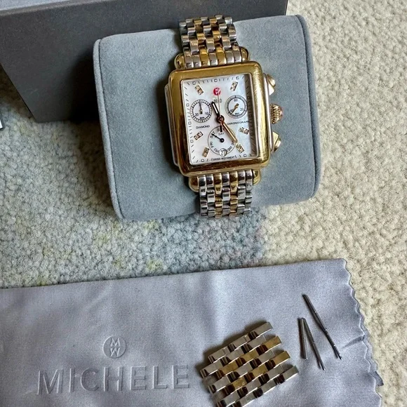 Michele Gold and Silver Watch - Picture 2 of 5
